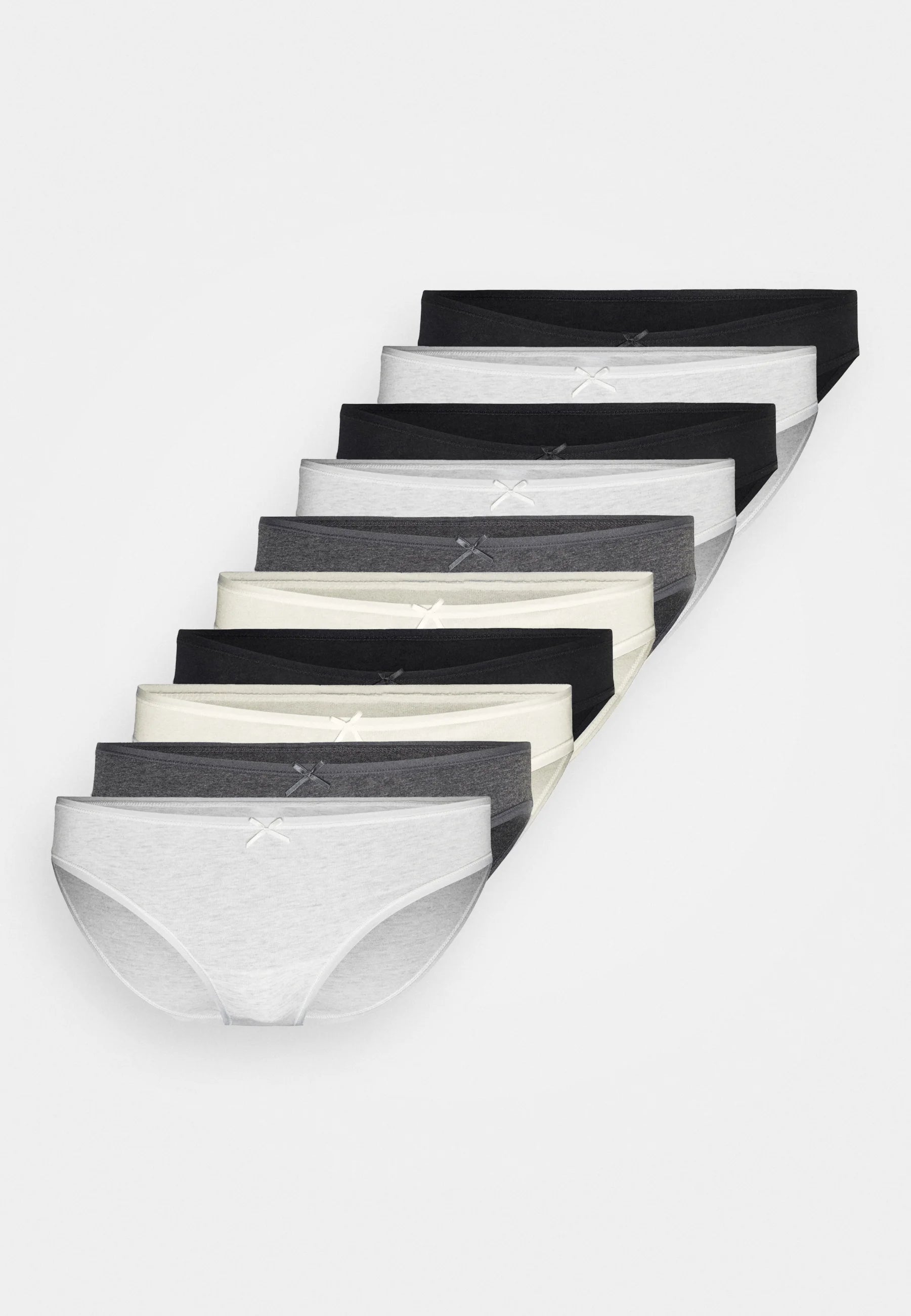 10er-Set Slips – Normaler Bund - Briefs - grey – Struktur Living