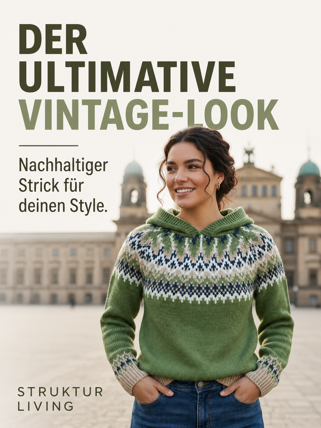 Grüner Vintage Strickpulli