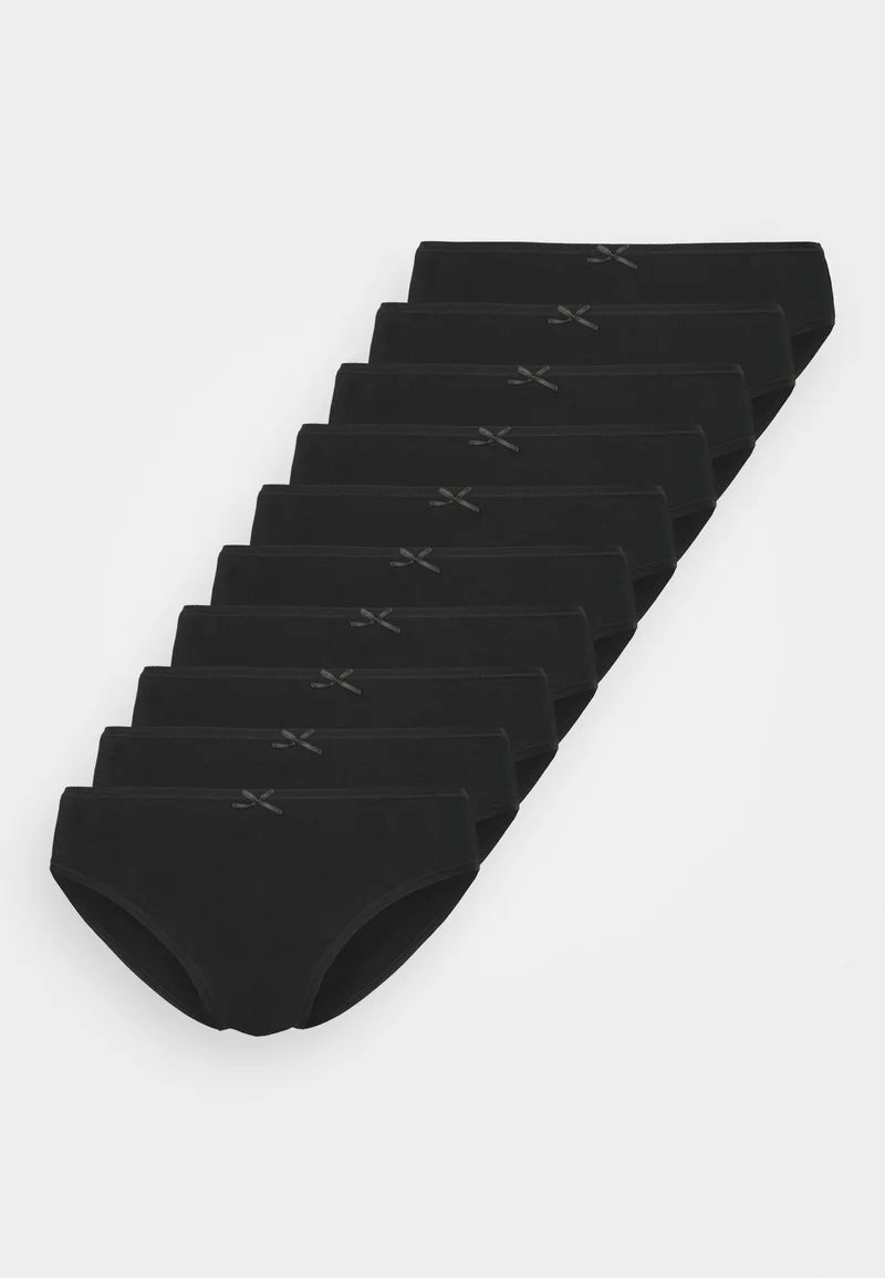 10er-Set Slips – Normaler Bund – Schwarz – Struktur Living