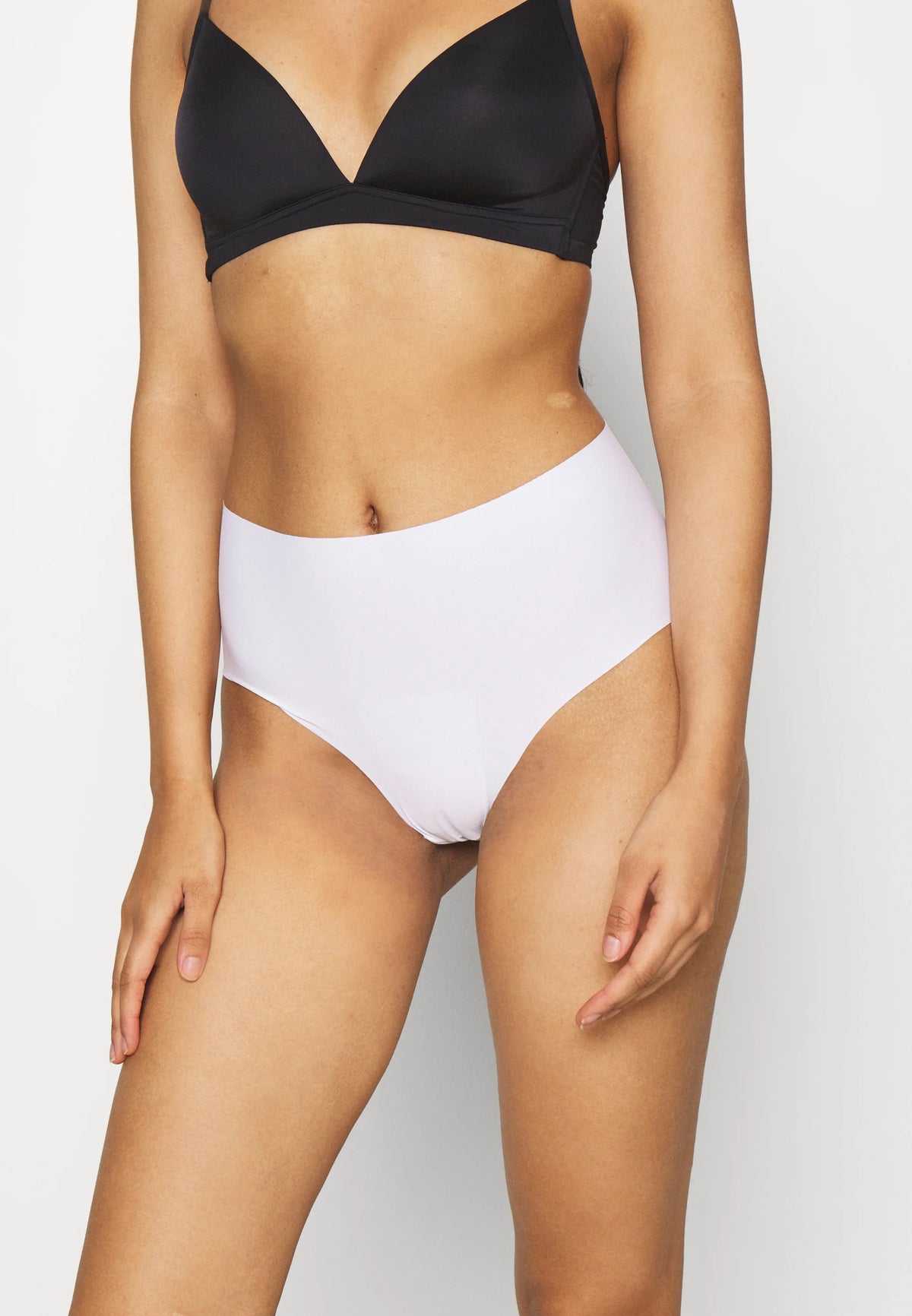 7er-Set Slips – Hoher Bund – Struktur Living -  white/black/nude