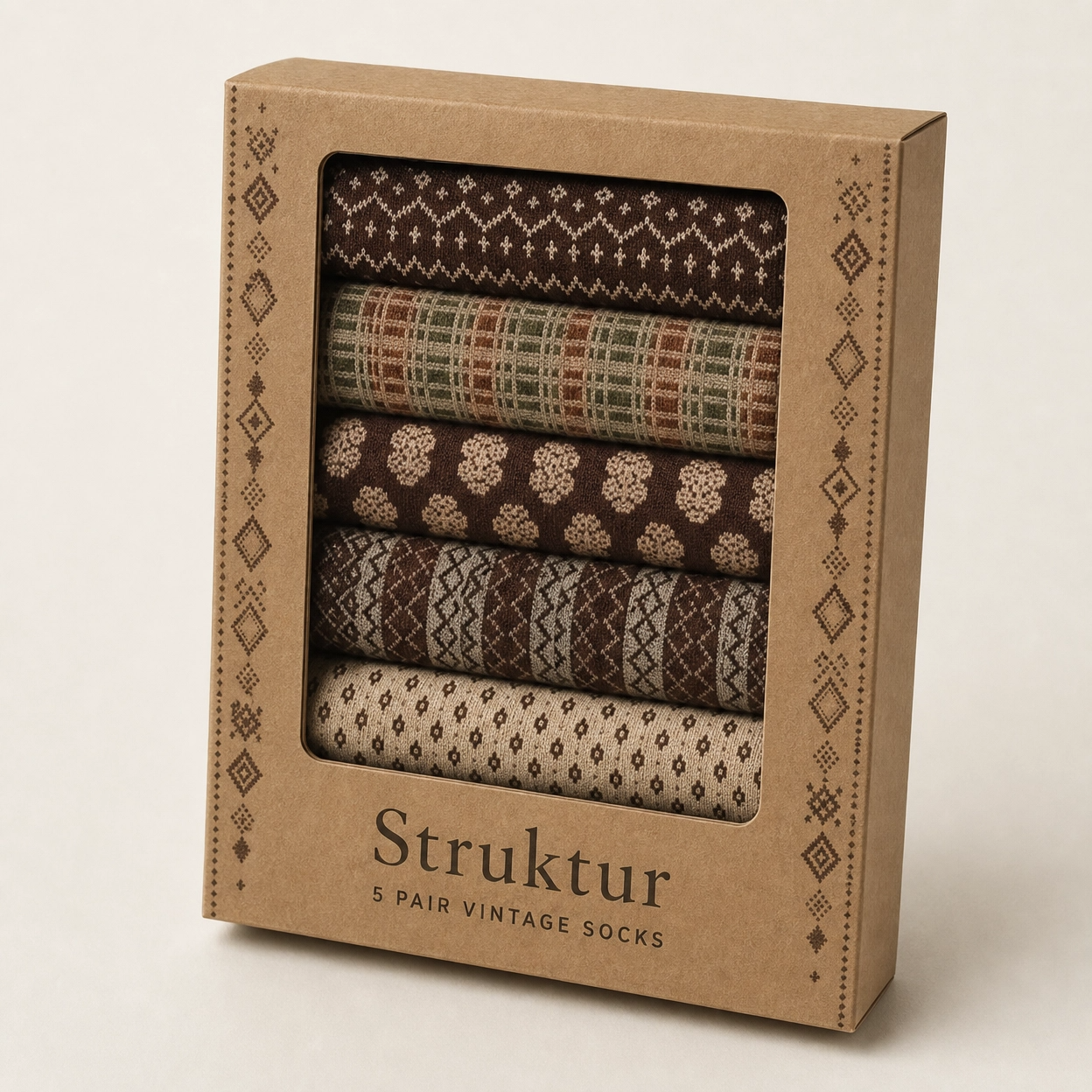5 Paar Vintage Pattern Set