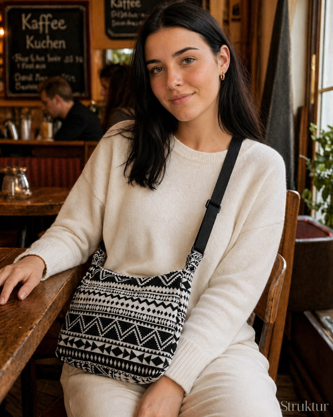 Geometrische Schwarz-Weiß Tasche – Berlin Edition