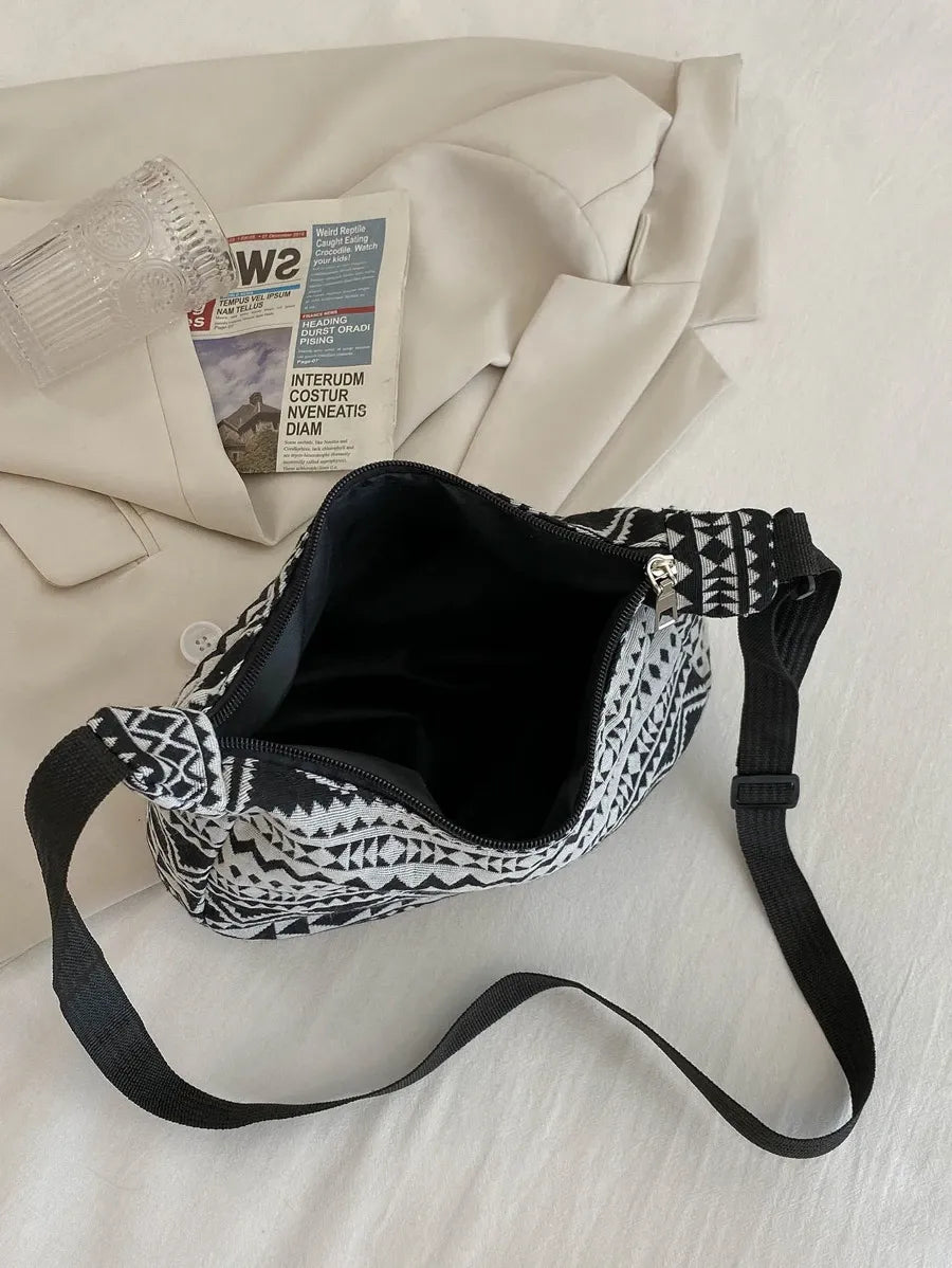 Geometrische Schwarz-Weiß Tasche – Berlin Edition