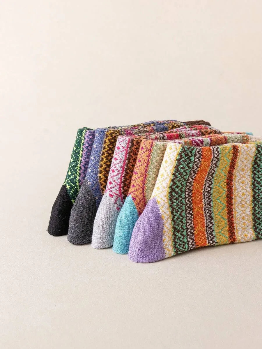 Retro-Socken Set – 5 Paare (Kurzschaft)