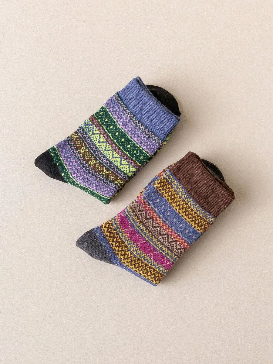 Retro-Socken Set – 5 Paare (Kurzschaft)