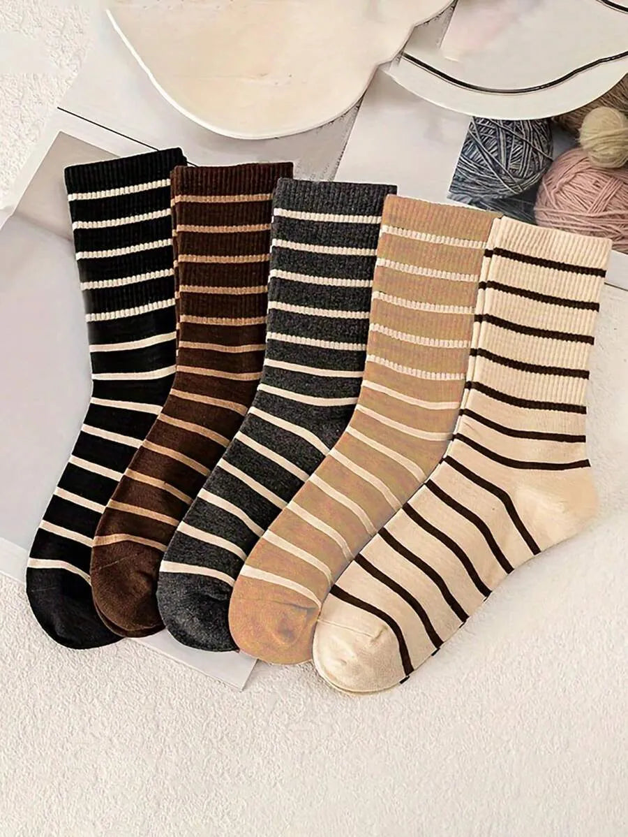 5 Paar Vintage-Socken gestreift