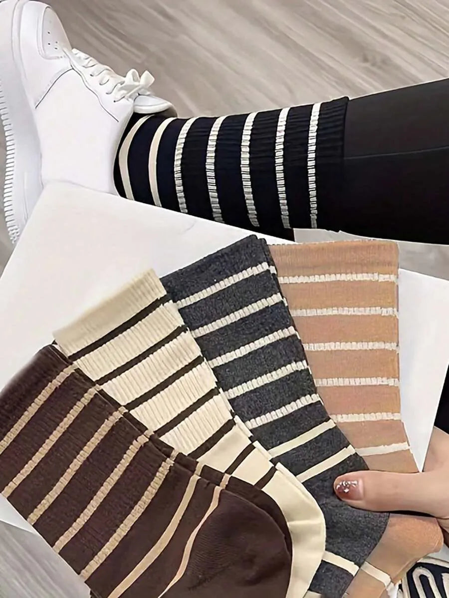 5 Paar Vintage-Socken gestreift