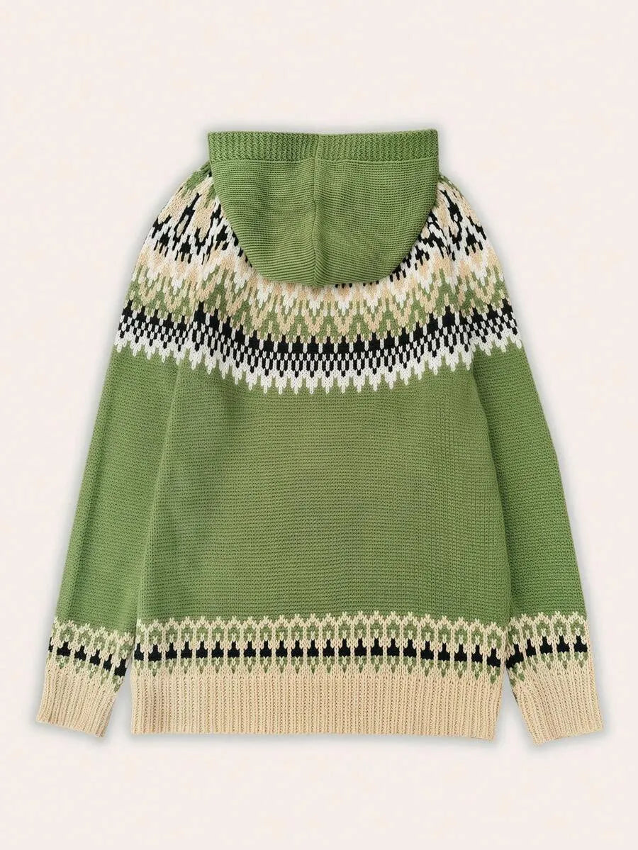 Grüner Vintage Strickpulli