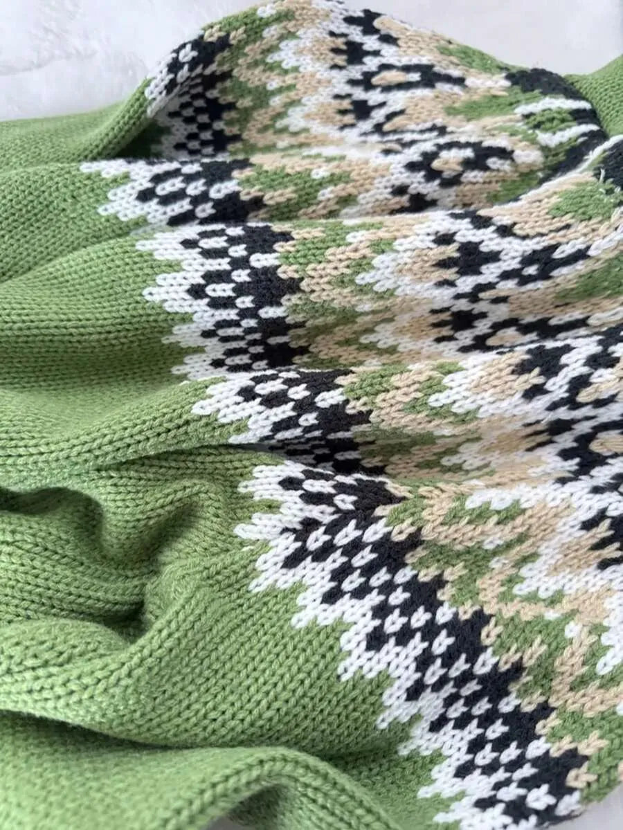 Grüner Vintage Strickpulli