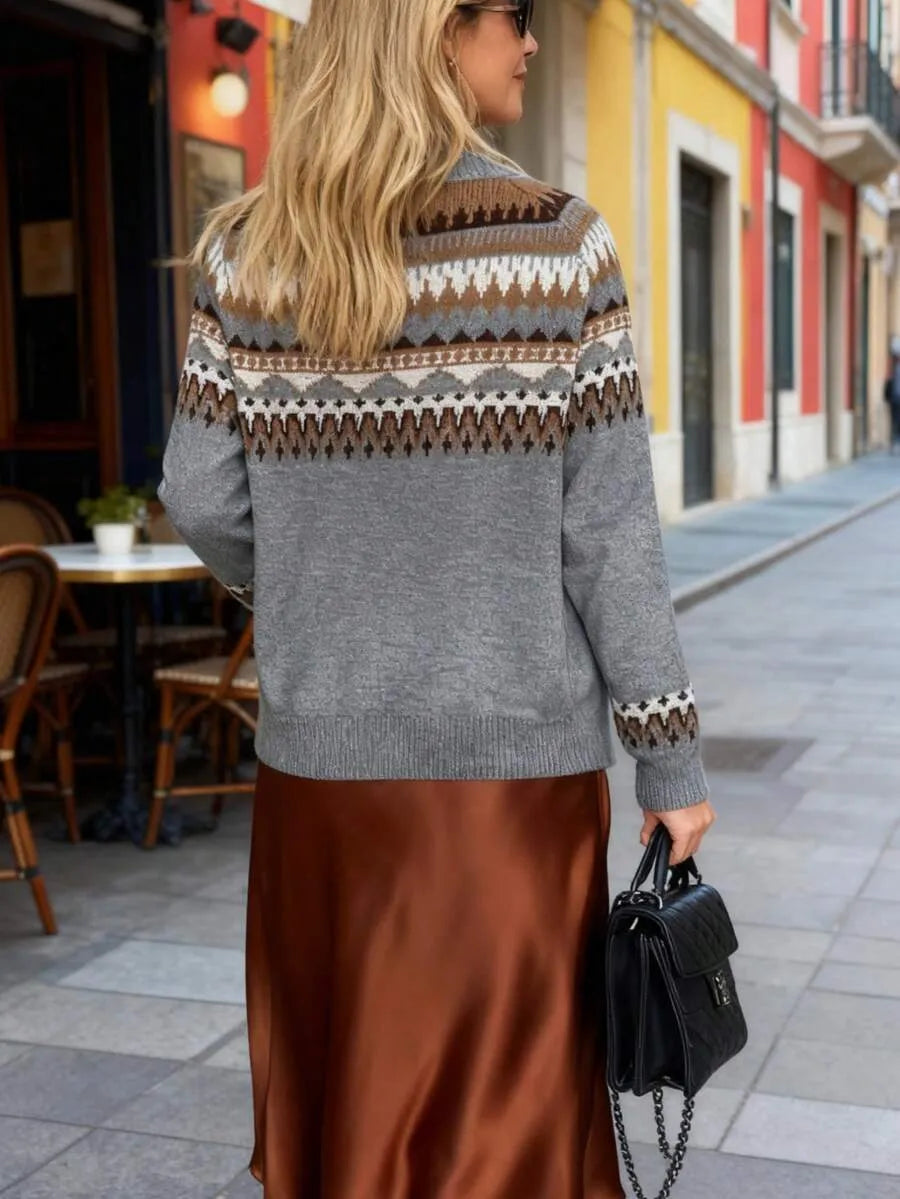 Graue Vintage Strickjacke – Nordic Style