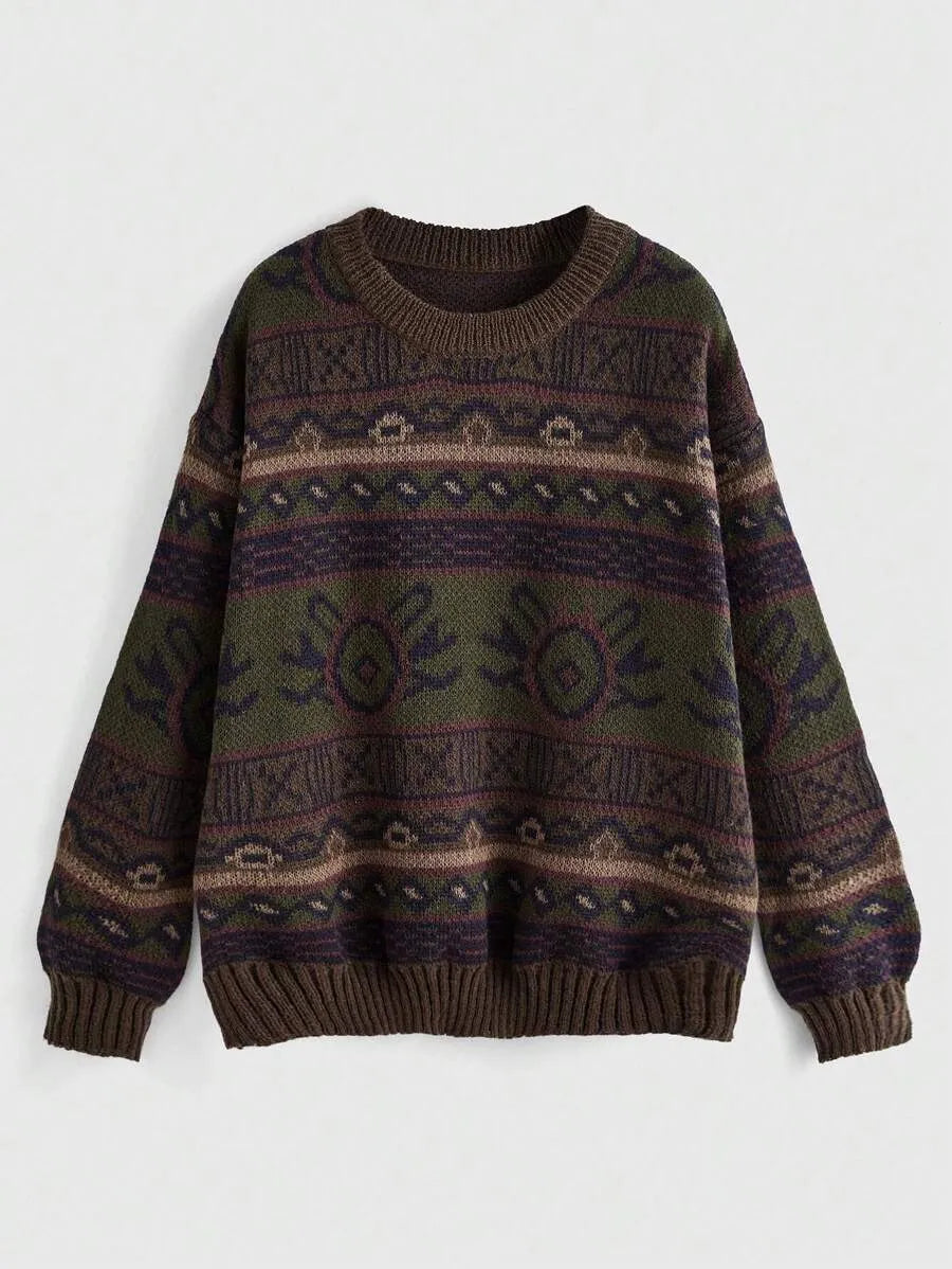 Olivegrüner Vintage-Pullover – Berlin Edition