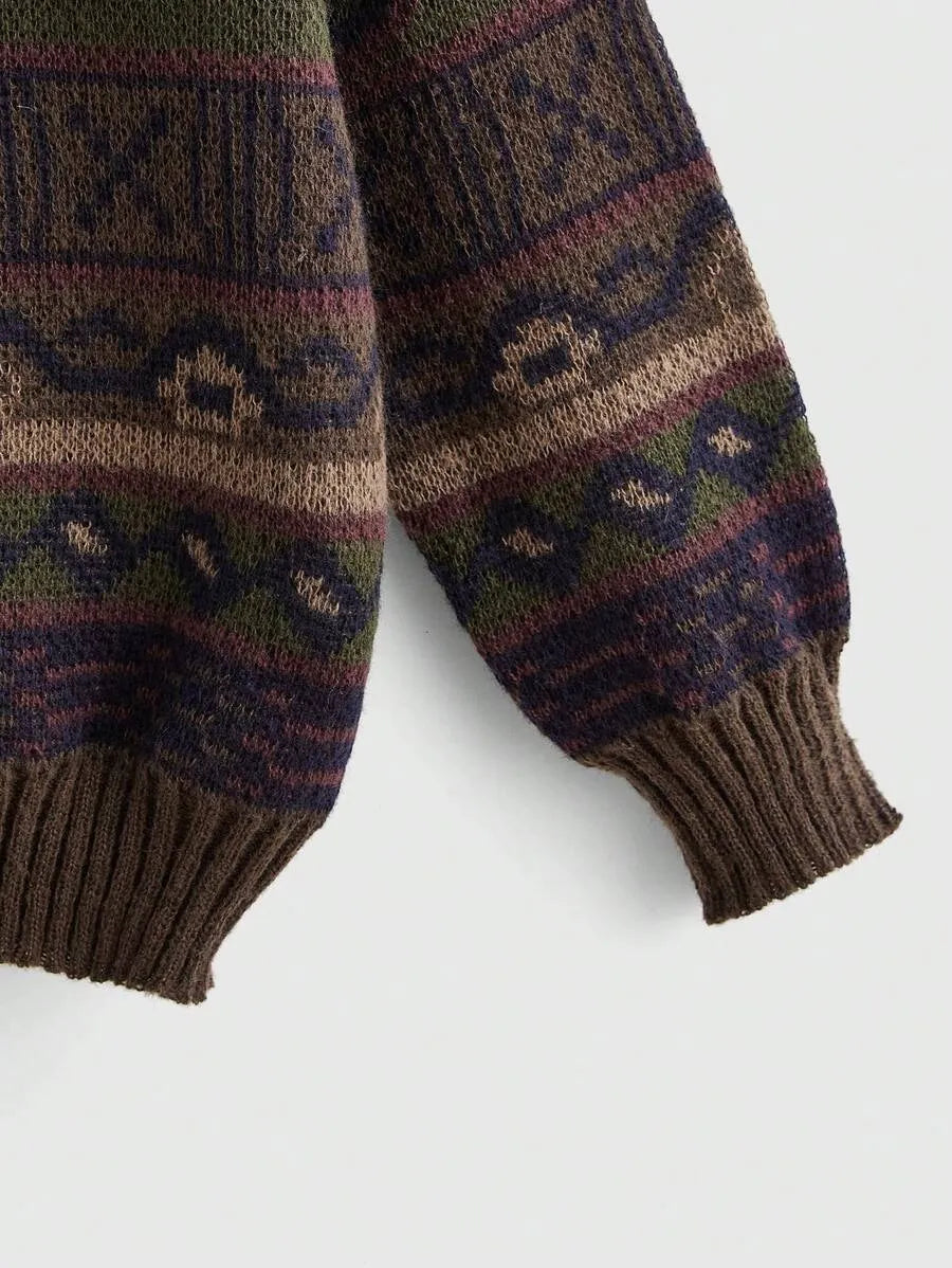 Olivegrüner Vintage-Pullover – Berlin Edition