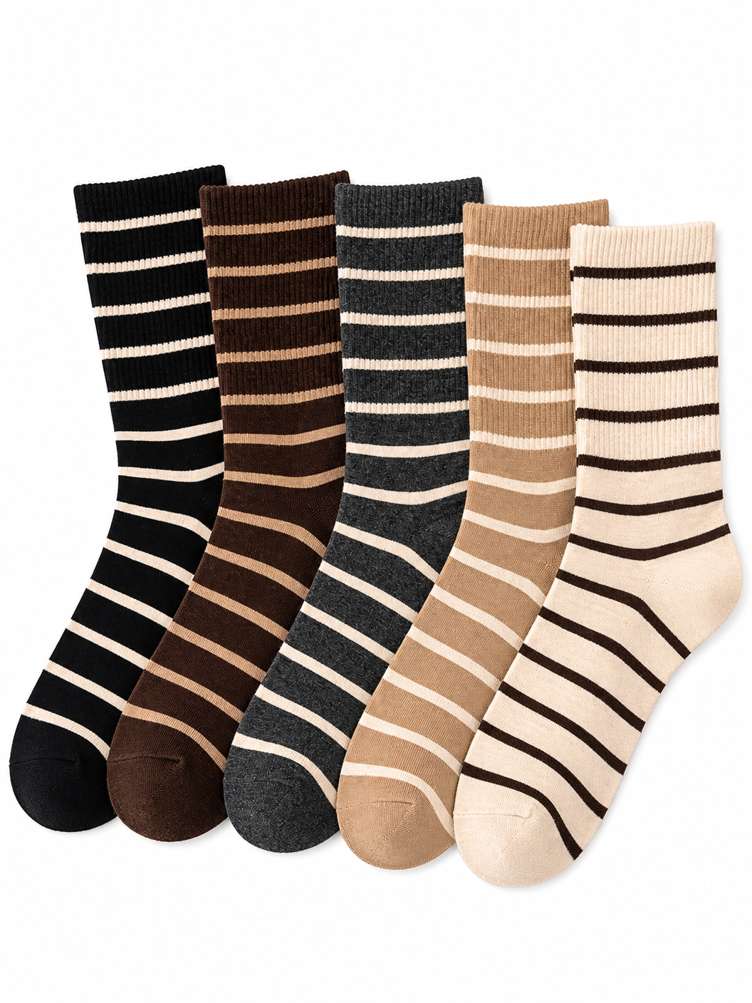 5 Paar Vintage-Socken gestreift