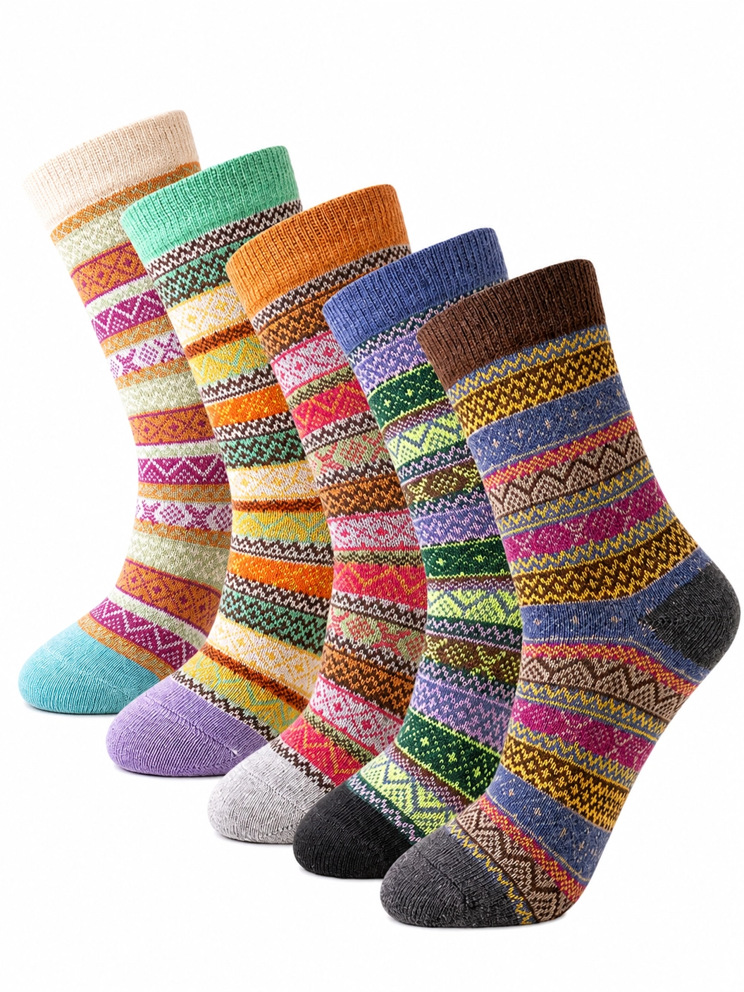 Retro-Socken Set – 5 Paare (Kurzschaft)