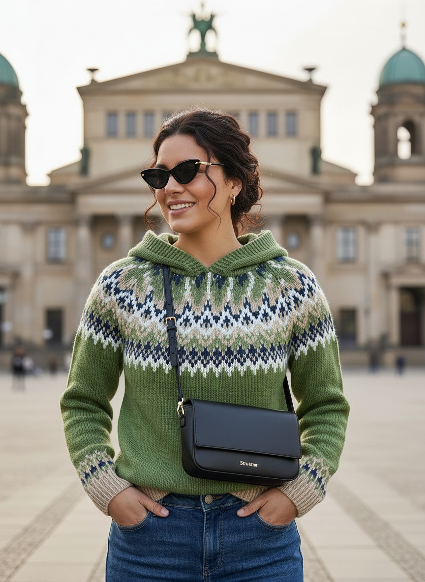 Grüner Vintage Strickpulli