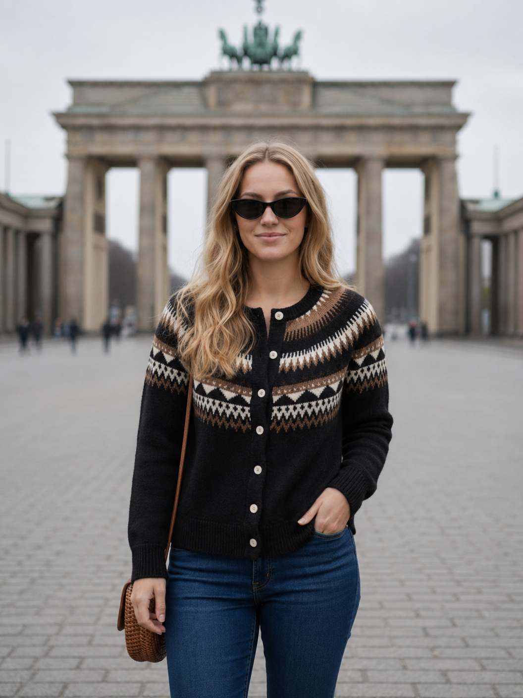 Graue Vintage Strickjacke – Nordic Style