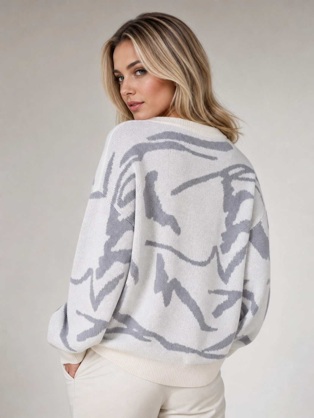 Feinstrick-Pullover Graphic